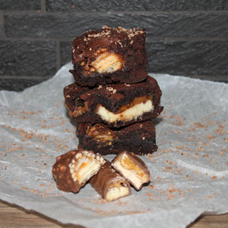 Brownies with chocolate candy bars